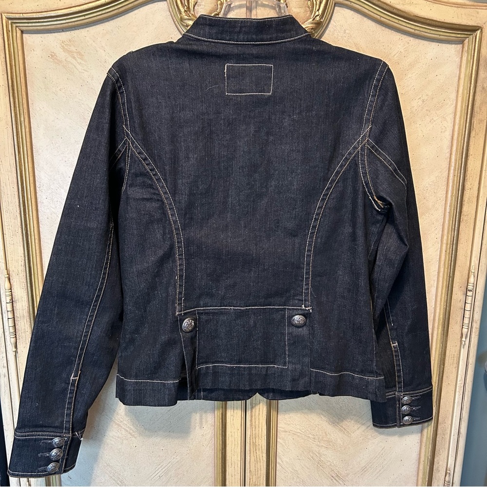 Old Navy Black Denim Military Jacket - Picture 2 of 8